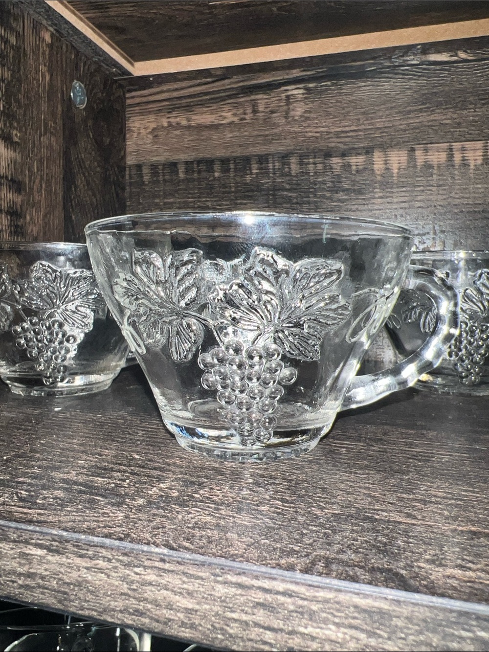 Anchor Hocking pressed Grape and leaf punch cups